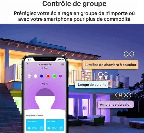 Ampoule Connectée WiFi E27 Multicolore – Contrôle Vocal & Ambiance Intelligente (Alexa & Google Home)