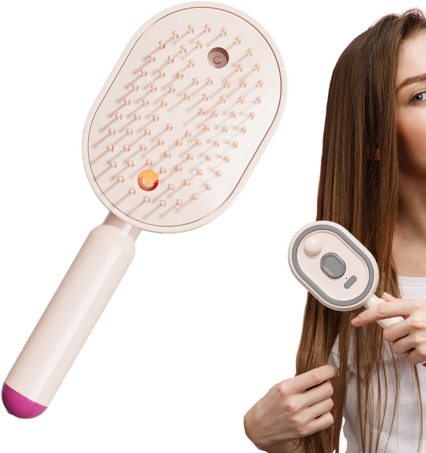 Brosse Électrique Vibrante avec Spray – Lumière Rouge & Massage Cuir Chevelu