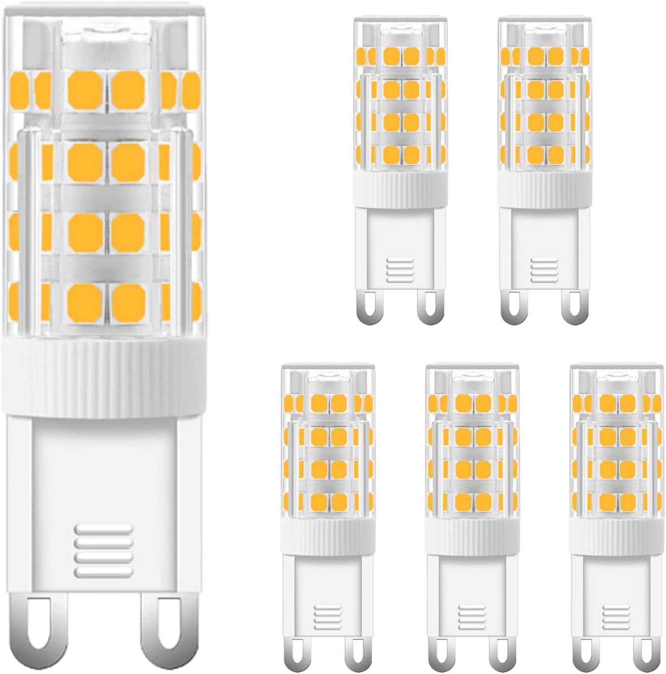 Lot de 5 Ampoules LED G9 5W – Équivalent 40W Halogène, Blanc Chaud 3000K, 500LM, Sans Scintillement
