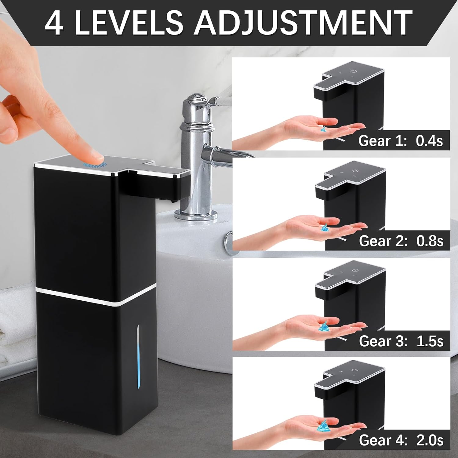 Distributeur de Savon Automatique USB – Sans Contact & Étanche IPX5 (380ml)