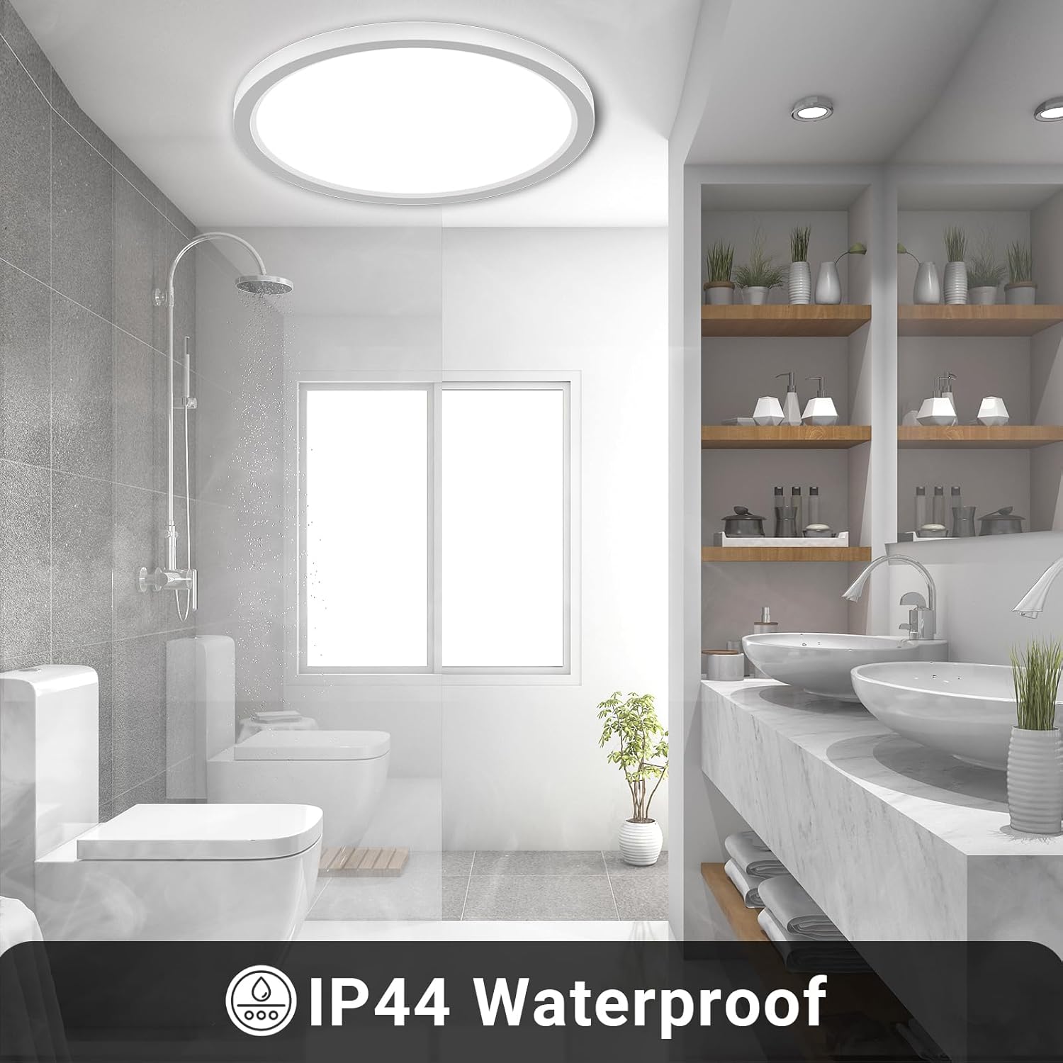 Plafonnier LED Ultra Plat 18W – Éclairage Puissant 6000K Étanche IP44 pour Salle de Bain & Intérieur Moderne