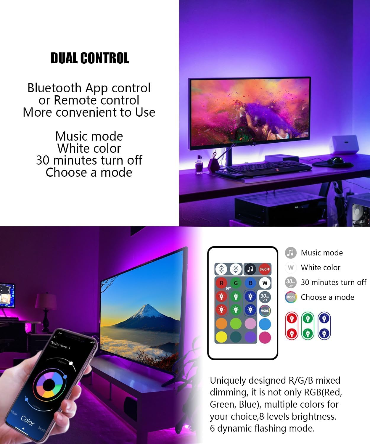 Bande LED TV RGB Intelligente 4M – Ambiance Cinéma Immersive avec Contrôle App & Télécommande