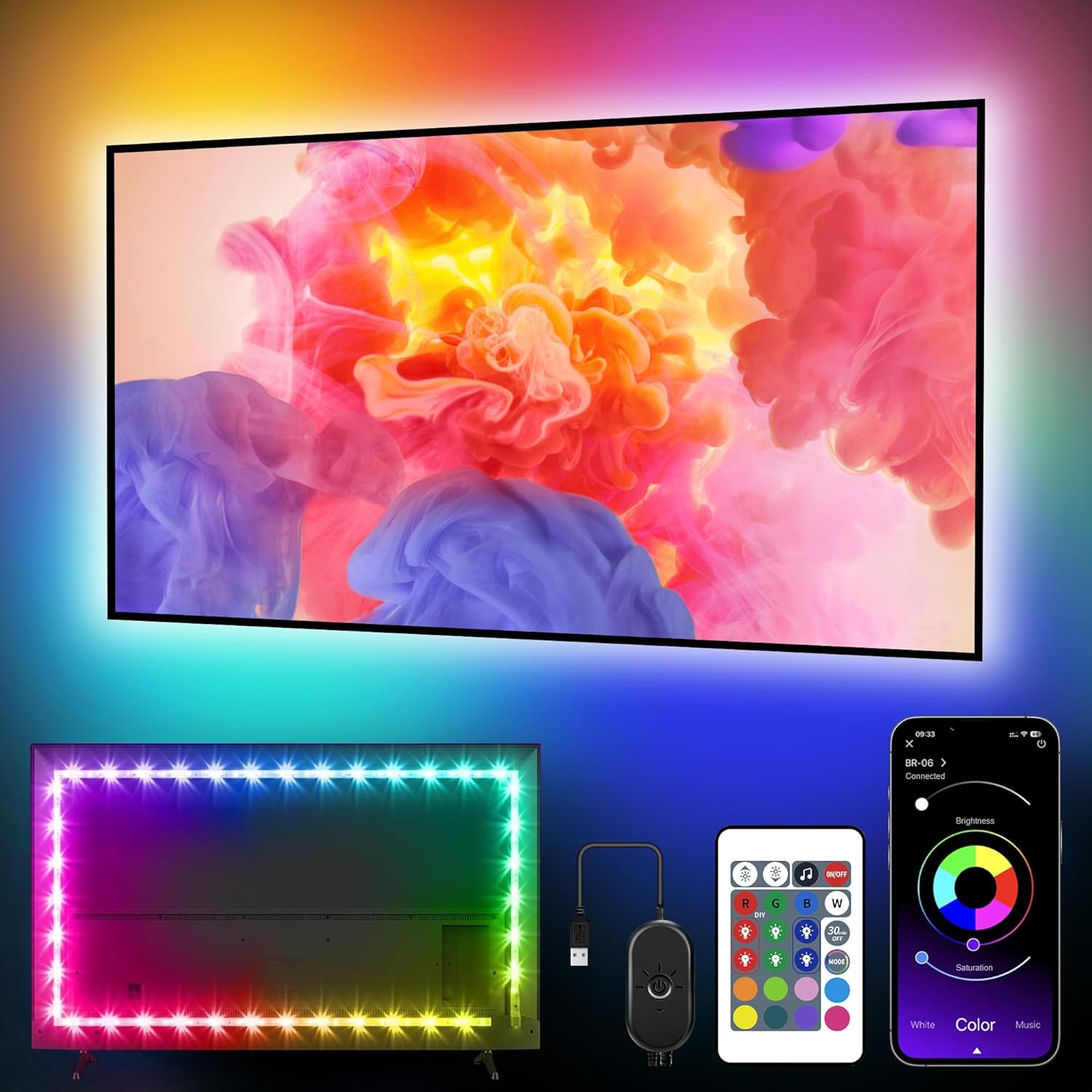 Bande LED TV RGB Intelligente 4M – Ambiance Cinéma Immersive avec Contrôle App & Télécommande