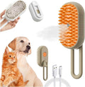 Brosse 3-en-1 pour Chien & Chat – Vapeur, Massage & Démêlage Électrique