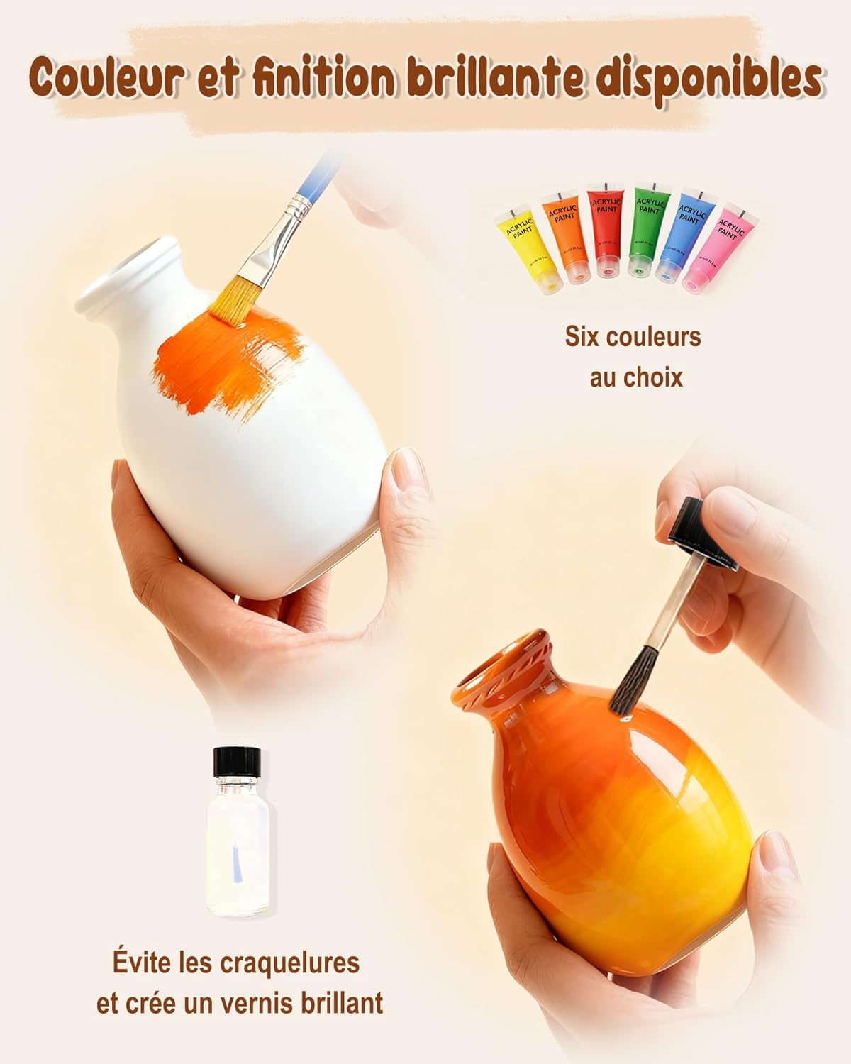 Kit Poterie Adulte Premium – Argile Autodurcissante + Peinture & Vernis Brillant