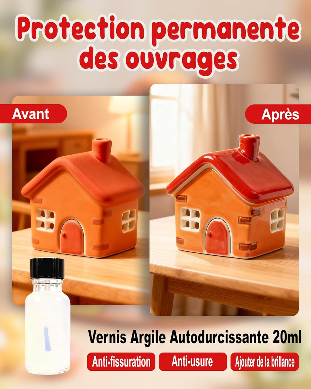 Kit Poterie Adulte – Argile Autodurcissante + Peinture & Outils