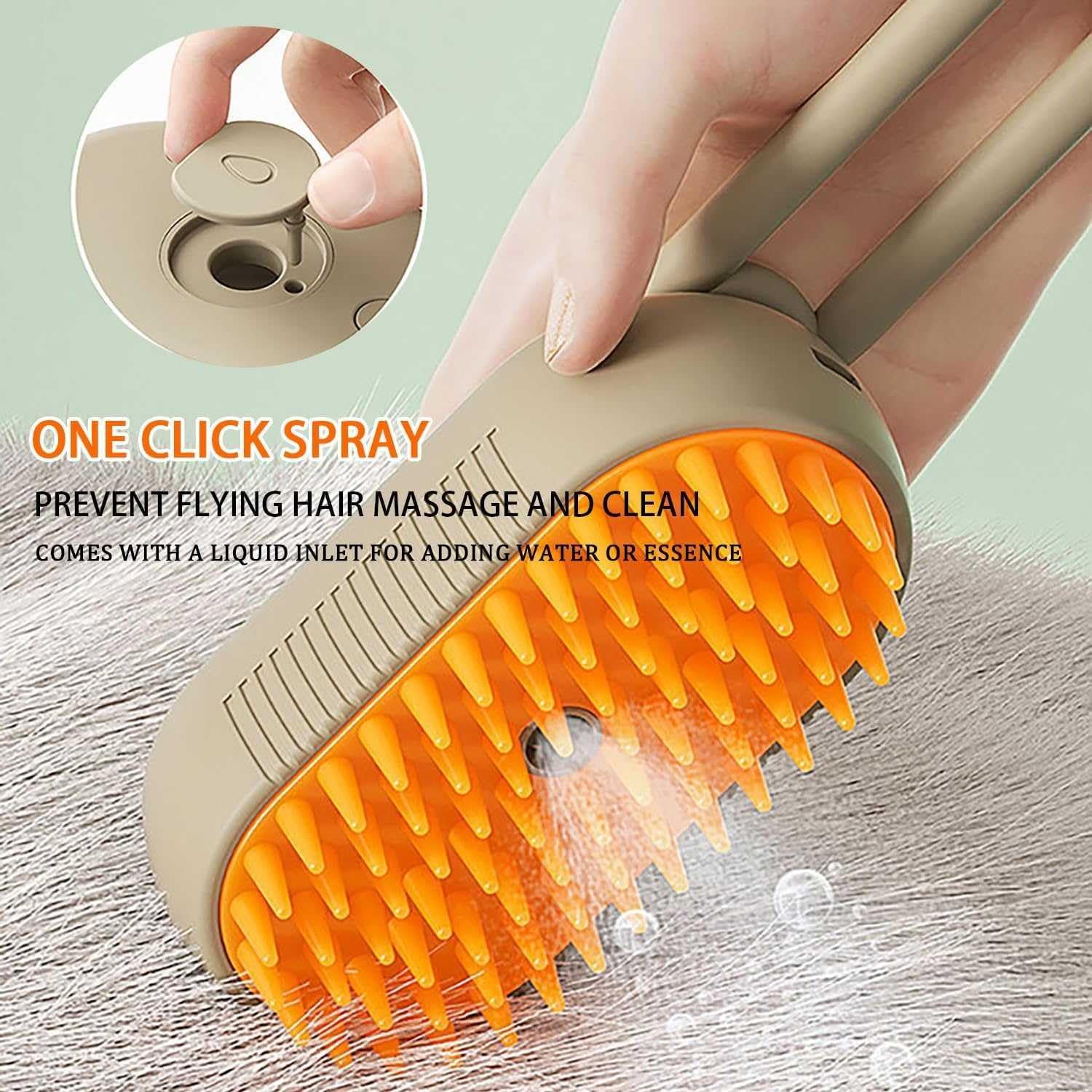 Brosse 3-en-1 pour Chien & Chat – Vapeur, Massage & Démêlage Électrique