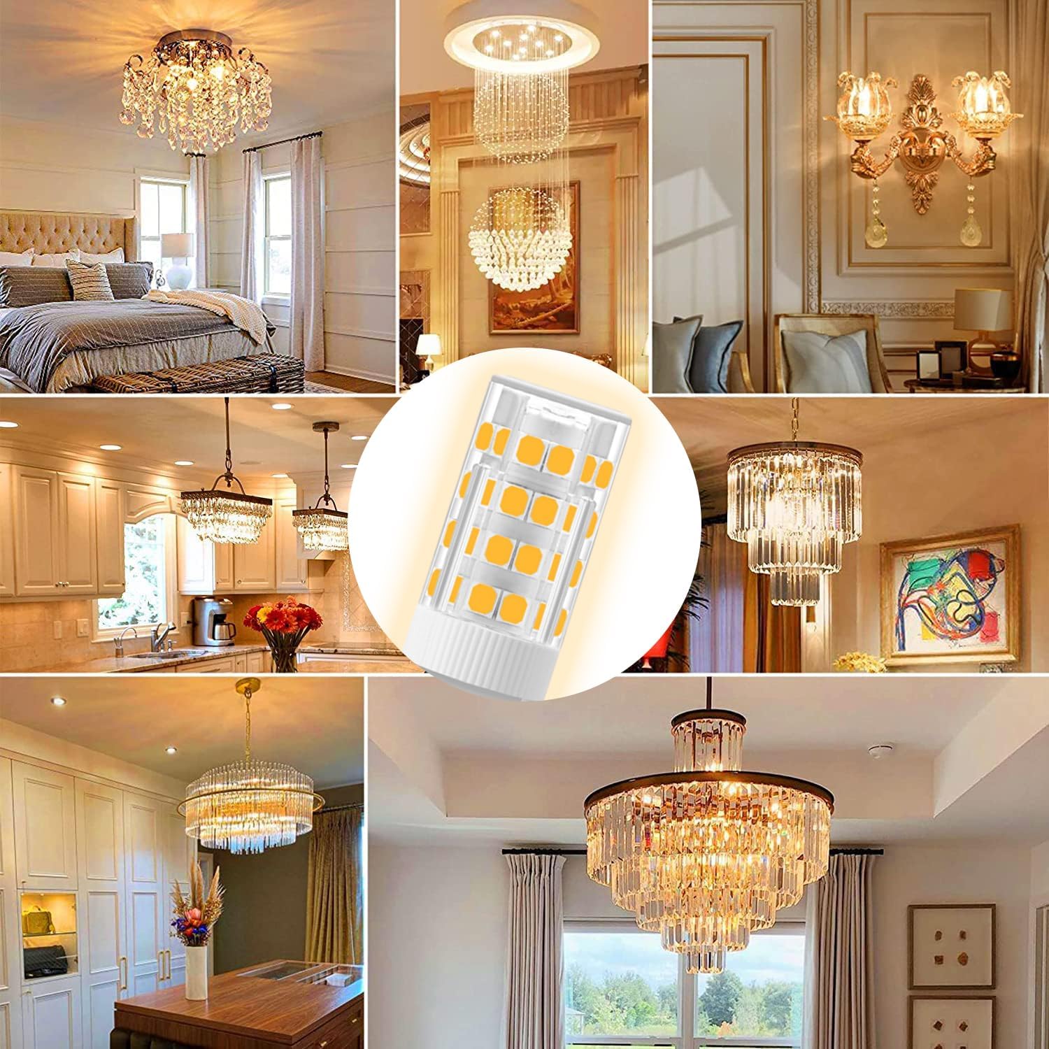 Lot de 5 Ampoules LED G9 5W – Équivalent 40W Halogène, Blanc Chaud 3000K, 500LM, Sans Scintillement