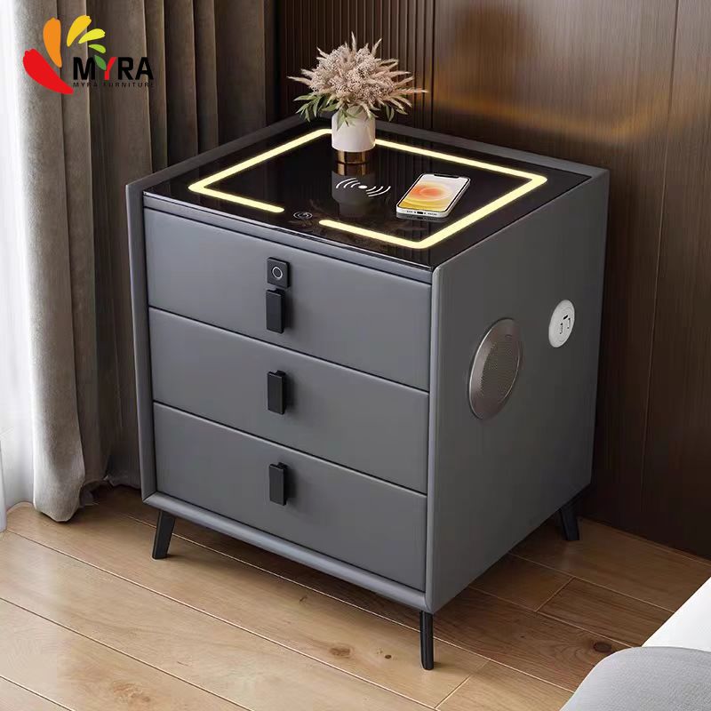 Table de Chevet Intelligente avec Charge Sans Fil – Design Moderne & Luxe