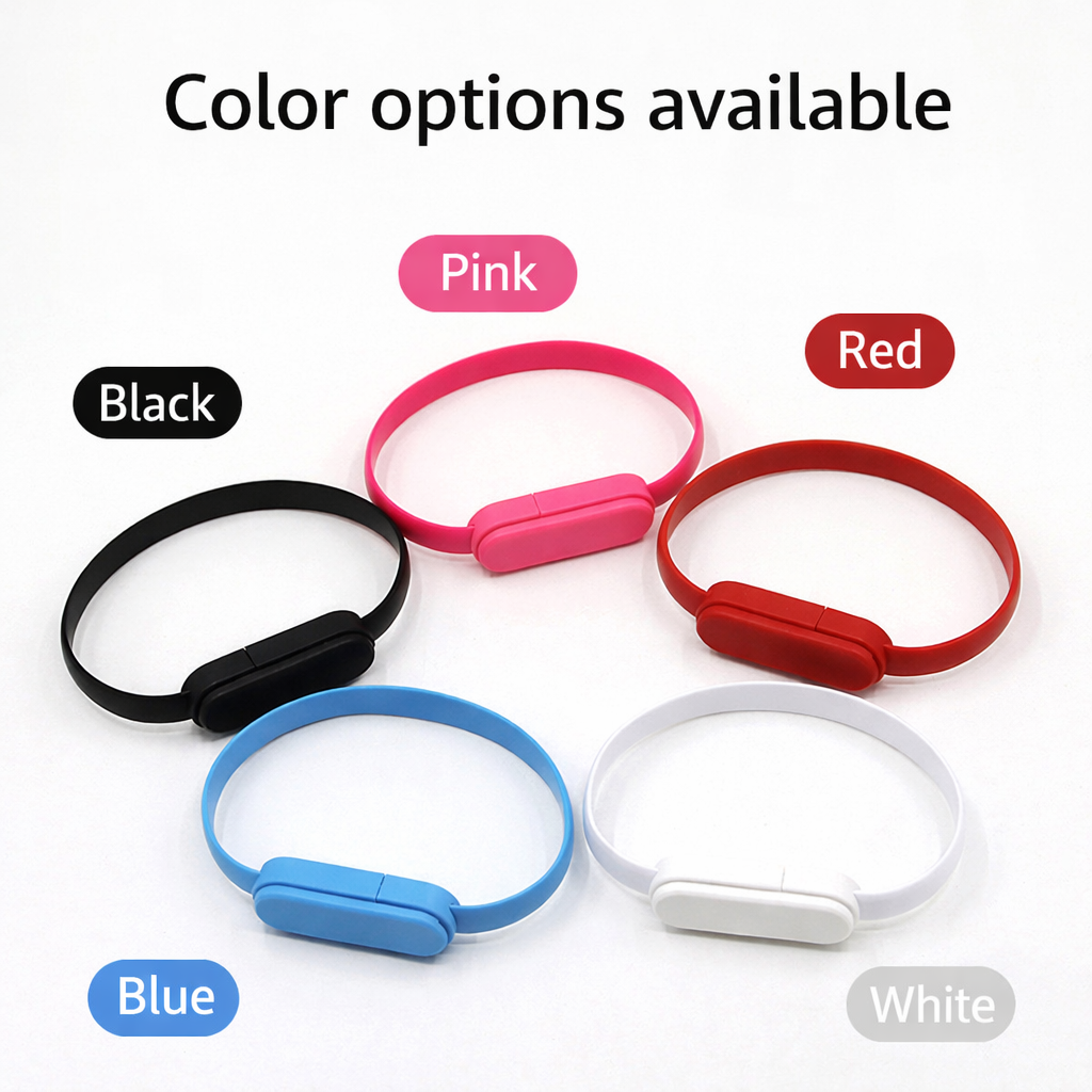 Bracelet Chargeur USB Multicolore – Type-C / Micro USB / Sync Données