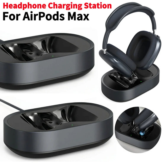 Headphone Charging Dock Fit for AirPods Max Headphones Accessories Headset Charger Base USB-C with Dual Connectors Anti-Scratch