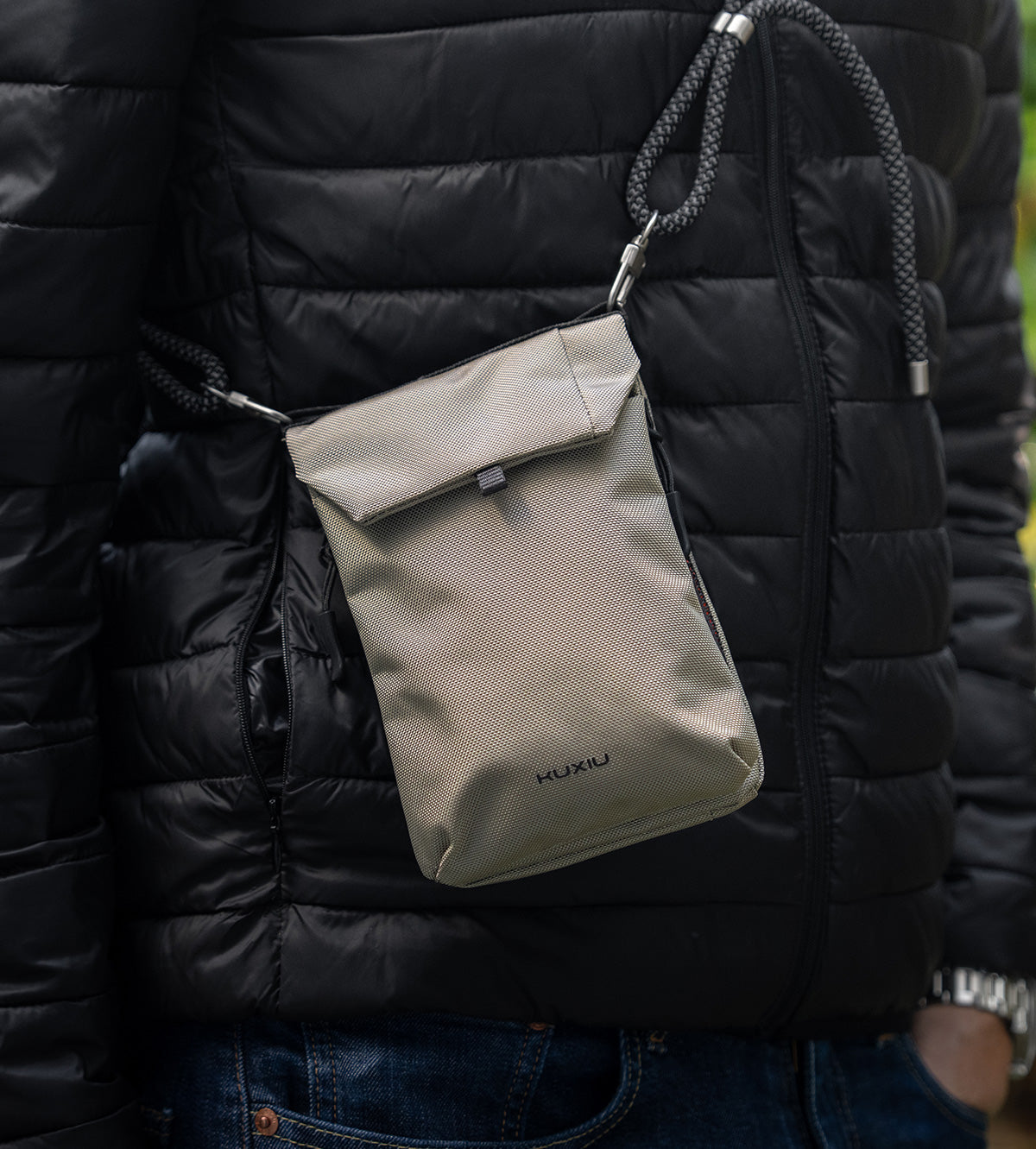 Sac intelligent KUXIU Shield – protection RFID, imperméable et anti-coupure – couleur kaki